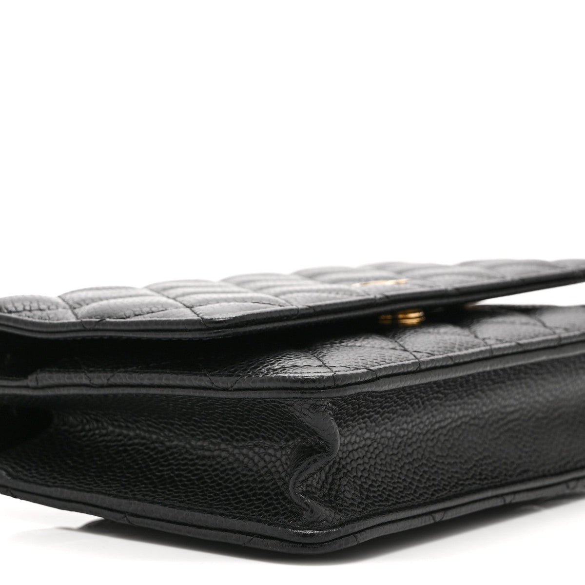Caviar Quilted Wallet on Chain WOC Black
