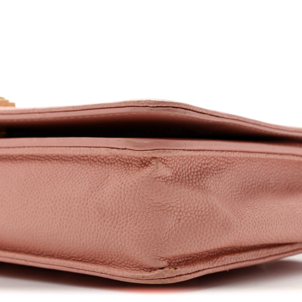 Caviar Quilted Boy Wallet On Chain WOC Pink