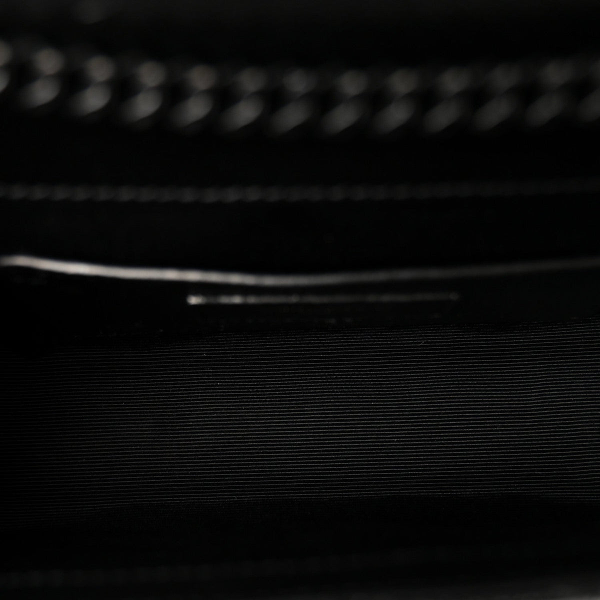 Grain De Poudre Textured Mixed Matelasse Triquilt Small Monogram Monochrome Satchel Black